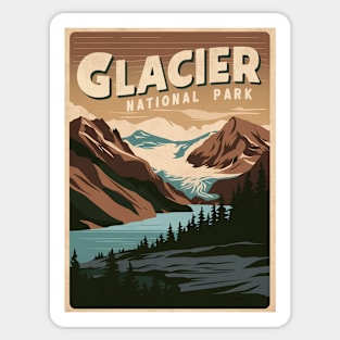 Retro Glacier National Park Sticker